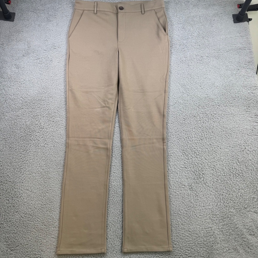 True Classic Mens Khaki Tan Chino Pants Size 34 Stretch Rayon Nylon Blend Slacks
